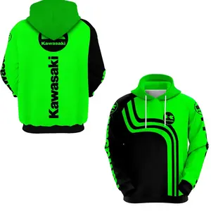 Spring And Autumn Men'S 3D Printing Kawasaki Moto GP Hoodie Women'S And Children'S Street Leisure Sports Pullover