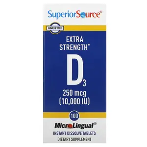 Superior Source D3, 250 mcg (10,000 IU), 100 MicroLingual Instant Dissolve Tablets