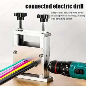 Heavy-Duty Manual Wire Stripper Featuring a Hand Crank: A Portable Aluminum Cable Stripping Machine for Scrap Copper Recycling. It Comes with a Replacement Blade and Is Ideal for DIY Projects.