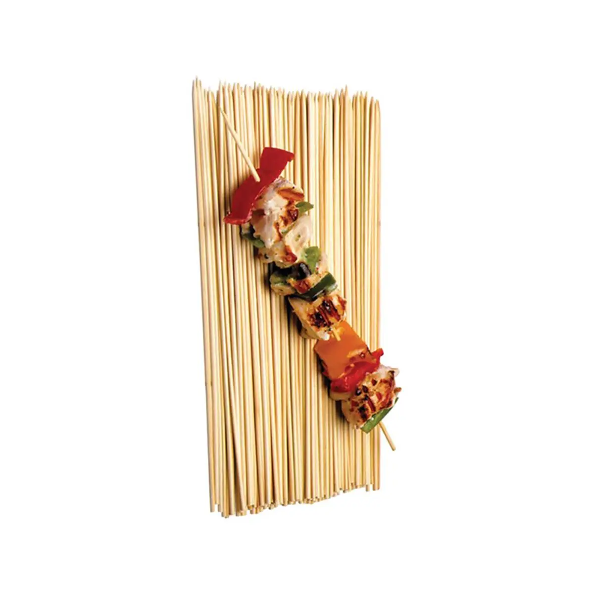 212 MAIN 100-Piece 12 in. Brown Bamboo Skewers, Easy-Skewering Kitchen Barbecue Utensils, Outdoor Grilling Accessories, BBQ Tools for Chicken, Vegetables