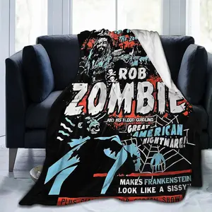 Rob Zombie Themed Printed Flannel Blanket - Soft, Comfortable All-Season Blanket for Home, Travel