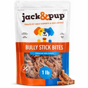 Jack&Pup Bully Bites for Dogs (1 lb. Bag), Small Bully Sticks for Small Dogs, 1-3 Inch Dog Chews for Puppies, Seniors and Smaller Dogs