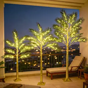 LED Island Evening Breeze Light-Up Coconut Trees (47/50/71 inches) – Perfect for home patio parties, tropical-themed parties, summer outdoor gatherings, Father’s Day, Independence Day, and other major holidays to create your dream summer decor
