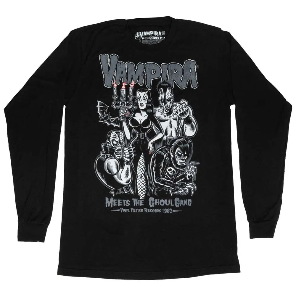 Vampira Meets Ghoul Gang Long Sleeve Shirt for Men