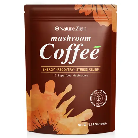 O NATURE ZIRAN Organic Premium Sugar-Free Instant Powder Coffee - Adaptogen Mushroom Powders & Drinks, Brain Energizing Wellness Beverage with 10 Varieties for Focus, Mushroom Energy & Stress Recovery