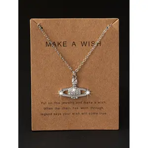 1 piece of simple earth-shaped pendant necklace