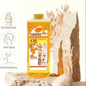 Turmeric Oil Natural Elixir for Face & Body Multi-Use Dry Oil Blend with Sweet Almond & Wheat Germ Oils Lightweight Fast-Absorbing Anti-Dark Pots Anti-Aging Natural Skincare