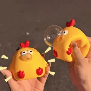 1 PC Cute Chicken Squeeze And Spit Bubble Toys Autism Sensory Stress Anxiety Relief Fidget Toys