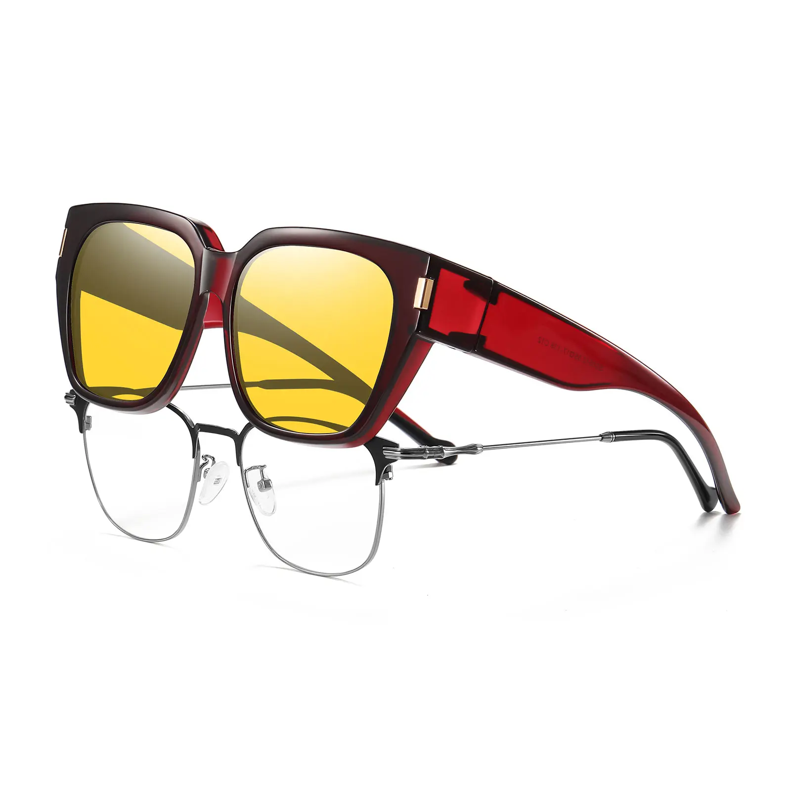 Clear Wine Frame Night Vision Lens