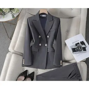 Women's Professional Suit Set, Elegant Business Formal Outfit, Sophisticated Interview Blazer, Casual Office Work Wear