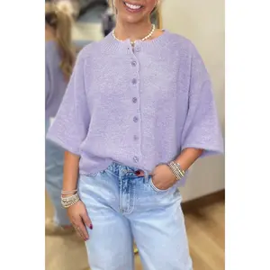 Lavender 3/4 sleeve cardigan