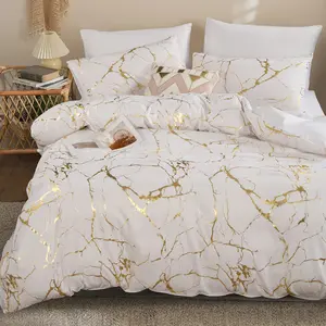 3-piece high-end super soft and breathable antique copper texture duvet cover set (1 duvet cover +2 pillowcases, no pillow core), suitable for all four seasons in both home and dormitory, queen size Bedroom Bedding Set Bed Sets Supplies