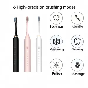 Rechargeable Electric Toothbrush With Brush Heads & Travel Case, 3 Boxes 6 Cleaning Modes Toothbrush, Deep Cleaning Oral Care Toothbrush, Daily Oral Care Products