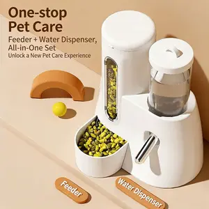 New Hamster Pet Water Bottle, Ball Rolling Drinking Device, Leak-Proof Vertical Design, Hanging Water Bottle and Food Bowl Combo, Hamster Accessories