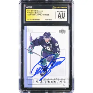Teemu Selanne Anaheim Mighty Ducks Autographed 2000-01 Upper Deck Reserve #3 CGC Fanatics Witnessed Authenticated Auto 10 Card - Fanatics Authentic Certified