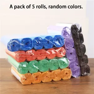 100 Pack Disposable Trash Bags, 5 Packs, Plastic Material, Leak-Proof Design, Durable Seams, Home Kitchen Office Cleaning, Outdoor Use, Home Supplies