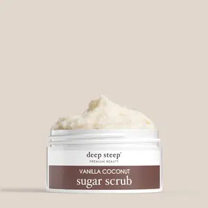 Deep Steep Premium Beauty Vanilla Coconut Sugar Scrub 8 oz - Moisturizing Sugar Scrub for Body Care