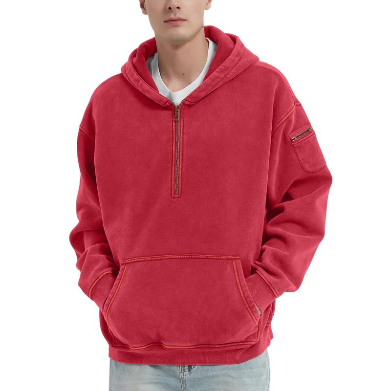 FAIABLE Hoodies Vintage Acid Washed Heavyweight Fleece Half Zip Unisex Hoodie for Women with Kangaroo Pocket & Earbud Sleeve Pocket Casual Aesthetic Streetwear Style Essential Comfort Hoodies FAIABLE Hoodies Vintage Acid Washed Heavyweight Fleece Half Zip Unisex Hoodie for Women with Kangaroo Pocket & Earbud Sleeve Pocket Casual Aesthetic Streetwear Style Essential Comfort Hoodies