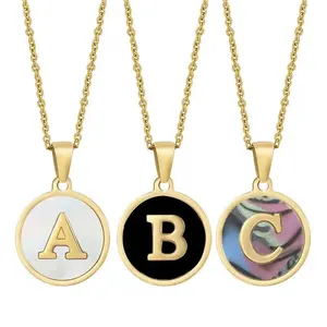 Gold Plated Initial Letter Pendant Necklace for Women – A-Z Alphabet Charm Personalized Jewelry Gift for Her