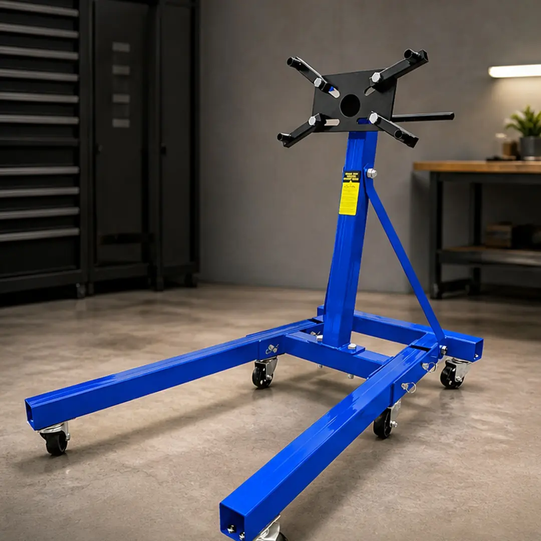 ARCH Heavy Duty 2000LBS Capacity Engine Stand, 360 Degree Rotating Engine Run Stand with 6 Universal Casters, Foldable Iron Frame for Auto Repair, Vehicle Maintenance, Motorcycle Engine Stand, Blue, Blue Color Options, Iron Material