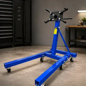 ARCH Heavy Duty 2000LBS Capacity Engine Stand, 360 Degree Rotating Engine Run Stand with 6 Universal Casters, Foldable Iron Frame for Auto Repair, Vehicle Maintenance, Motorcycle Engine Stand, Blue, Blue Color Options, Iron Material