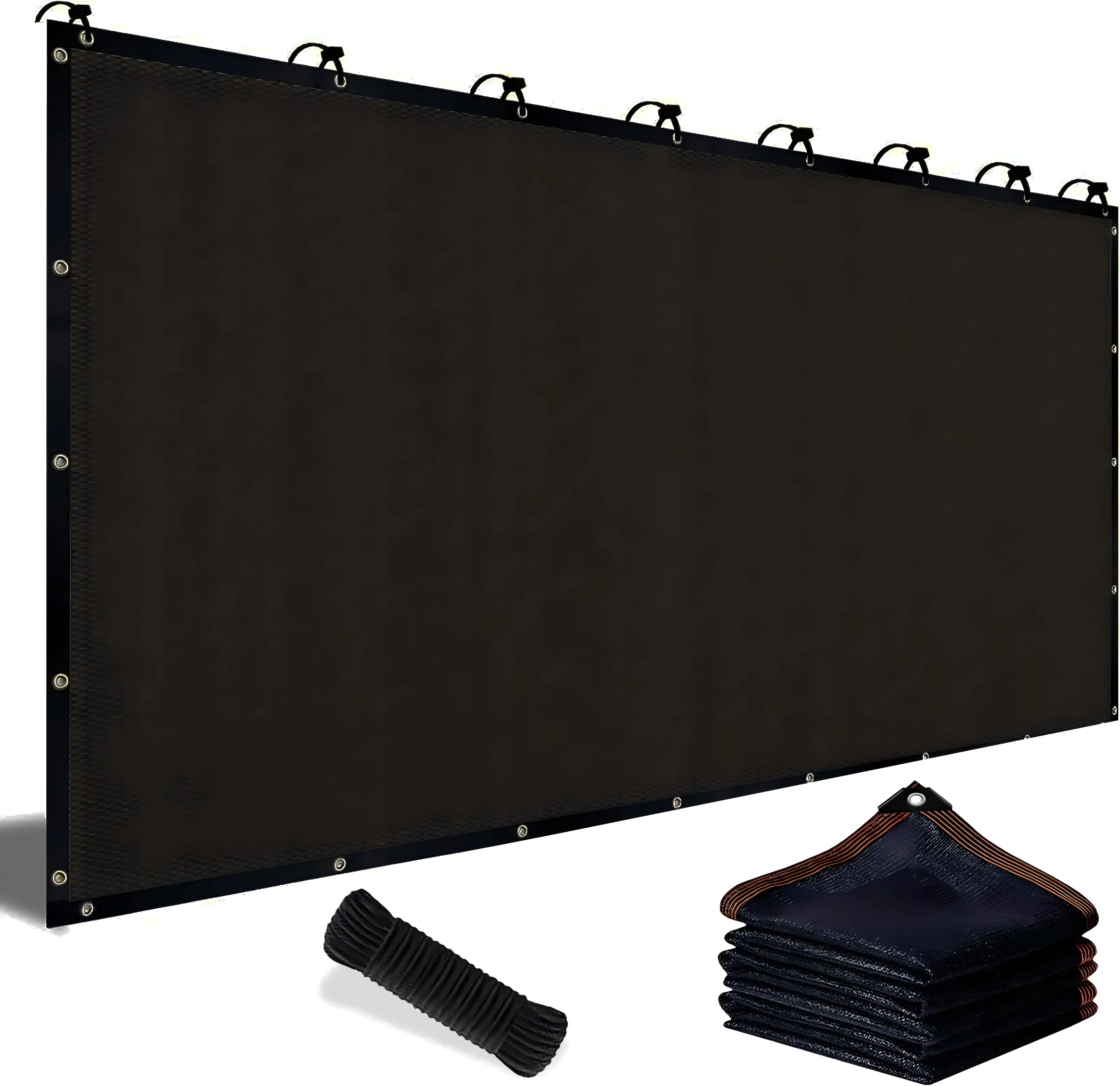 90% Blackout Sturdy Mesh Fabric Shade Net - UV-Resistant, Reinforced Rivets, Zip Ties Included, Sun Protection Sail Shade for Vegetables,Gardens,Camping, Patio Outdoor Furniture Accessory, Father's Day Gift (Black,10x13ft)