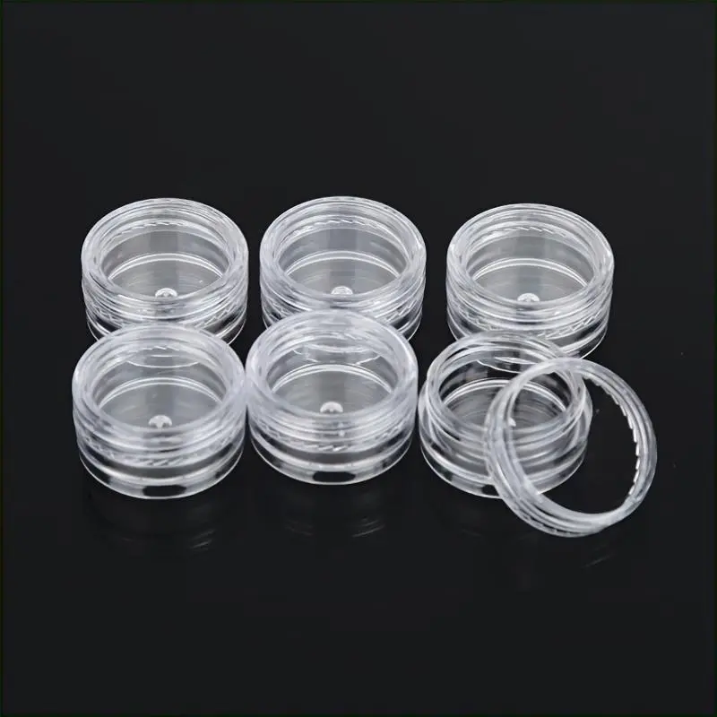 6/50pcs Transparent Plastic Sample Bottles, Cream Bottles Mini Cosmetic Container Jars, Airtight Reusable Containers, Suitable for Nail Art Ornaments Powder Storage and Lip Balm Dispensing