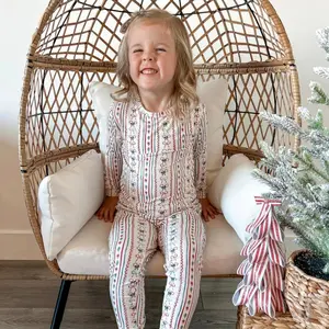 Candy Cane Lane Bamboo Christmas Pajamas - 2pc Set