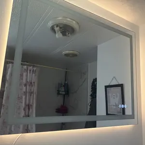 【Valentine's Day gift】Sweet Furniture Bathroom Vanity Mirror - Anti-Fog, Dimmable Rectangle Mirror with Front & Backlight, Smart Memory Function, Tempered Glass