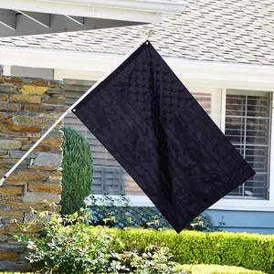 Black American Flag 3x5 ft: Heavy Duty US Flag Made from Nylon - Embroidered Stars - Sewn Stripes - UV Protection Perfect for Outdoors!