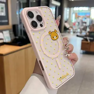 Rilakkuma MagSafe Compatible Phone Case  This Cute And Whimsical Design Featuring Built-In Strong Magnet Ring Blending Smooth Macaron Texture With Secure Magsafe Compatibility For iPhone 17 16 15 14 13 12 11 X XS