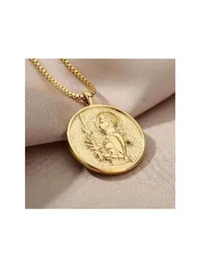 Legend St.Joan of Arc Hecate Athena Medal Coin Necklace,Medallion Queen Goddess Necklace for Women