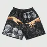 Men's Regular Fit Hand & Star Print Boxer Brief Swim Shorts, Casual Comfy Breathable Swim Shorts for Summer, Men's Swimwear for Beach Swimming