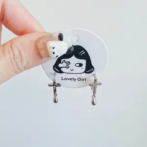 Y2K cross hoop earring