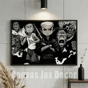 The Boondocks Cartoon-Themed Canvas Poster Decorative Art for Living Room & Bedroom High-Quality Canvas Wall Art Ideal Home Decoration