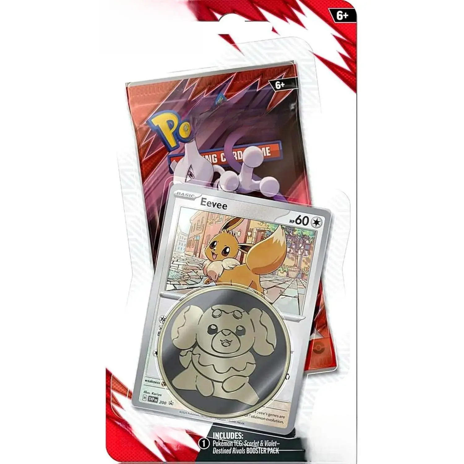 Scarlet & Violet Destined Rivals Eevee Checklane Blister Pack - Card Game Promo Blister Pack