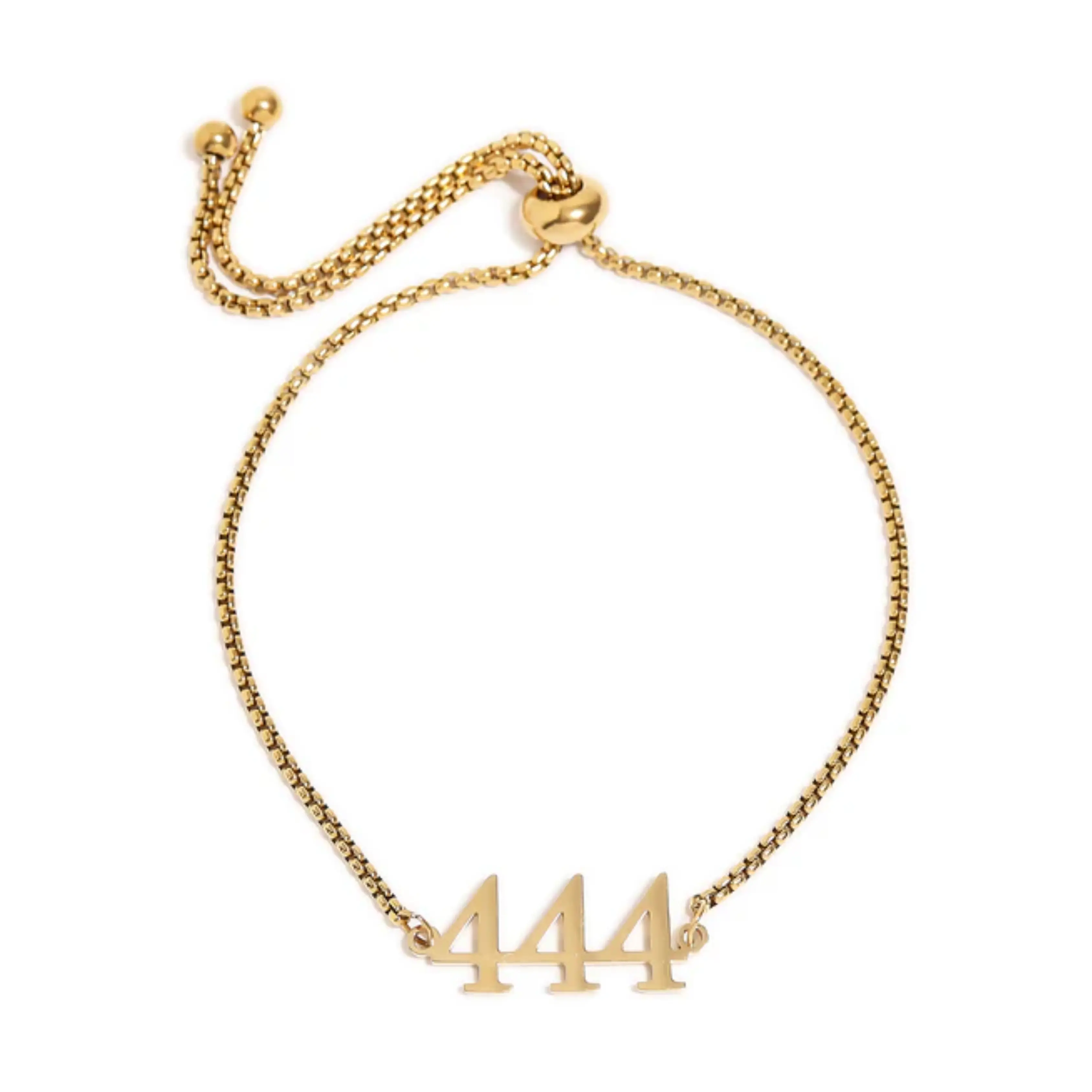 18K Gold "444" Angel Number Stainless Steel Bracelet
