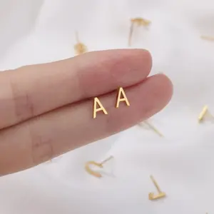 18K Gold Plated Letter Earrings for Men and Women | A-Z Letter Earrings | Minimalist Jewelry Set, Gift