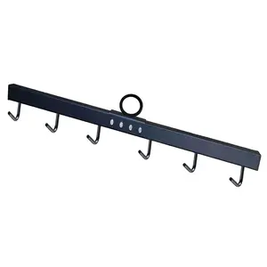 Chain Link Fabric Fence Stretcher 6-Hook Bar 31.5 Inch Woven Wire Fence Stretcher Fabric Black Steel Bar Fence Stretcher Tool (Upgrade Thickened Hook)