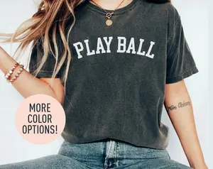 Play Ball Shirt, Game Day Shirt, Baseball Game Fan Shirt for Her, Cute Baseball Shirt for Women, Baseball Shirt for Women, Sporty Mom Gift