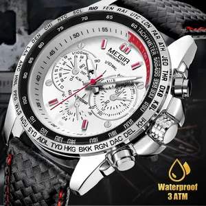 MEGIR Men’s Waterproof Stainless Steel Analog Sports Military Quartz Wrist Watch