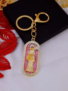 Saint Muerte Keychain Wristlet Strap Metal Saint Death Pendant Mexican Folklore Religious Decoration, Casual Style, All Seasons, No Choking Hazard