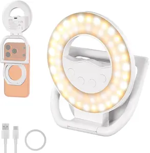 Joytutus Premium Magnetic Phone Mount - MagSafe Compatible, Adjustable Ring Light Tripod with Built-in Fill Light, Portable Pocket-Sized Foldable Car Interior Accessory for Smartphone Live Streaming & Photography, Essential Cell Phone Accessories