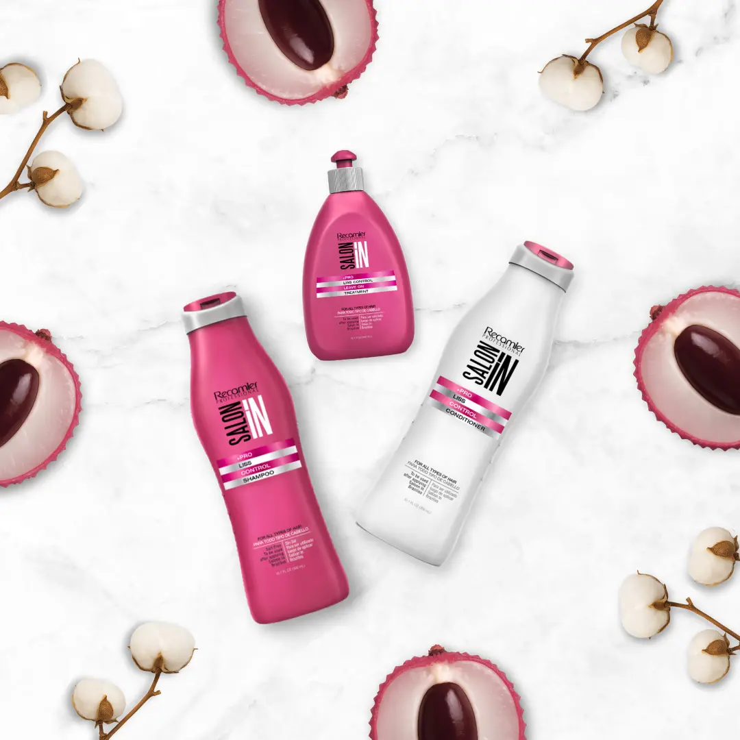 Liss Control 3-Piece Set: Shampoo + Conditioner 10.1 fl oz + Leave-On Treatment 10.1 fl oz | Frizz Control with Lychee Extract, Silk Protein & Keratin | Salt-Free