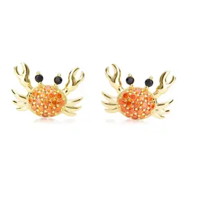 Sterling Silver Crab Earrings