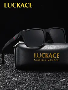 LUCKACE Men's Brand Design Polarized UV400 Lightweight Durable Trendy Casual Sunglasses, Comfortable Square Frame, Casual Style, Ideal for Hiking, All Seasons, Polarized Sports Glasses