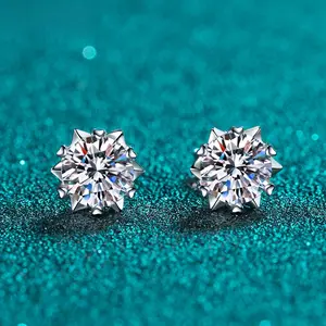 GRA Certified D Color VVS1 Moissanite Stud Earrings, DDMS0011 Brilliant Cut, Solid 925 Sterling Silver, Hypoallergenic