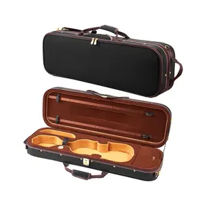 VEVOR 4/4 Full Size Violin Case, Built-in Hygrometer, Lightweight Portable Travel Carrying Bag, with Plush Lining, Shoulder Straps, Anti-Scratch, Professional Oblong Shape, for Violin, Black