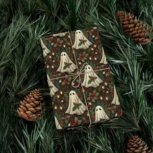 Ghost Goth Wrapping Paper Roll, Spooky Birthday Gift Wrap, Anniversary Present Packaging, Gothic Gift Wrap