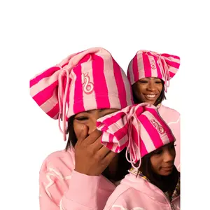 Pink & hot pink 90's hat and Neck Wammer satined lined